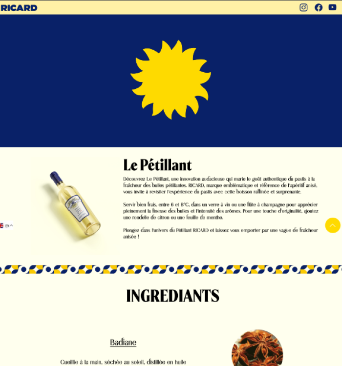 Maquette Interactive Figma pour un produit fictif